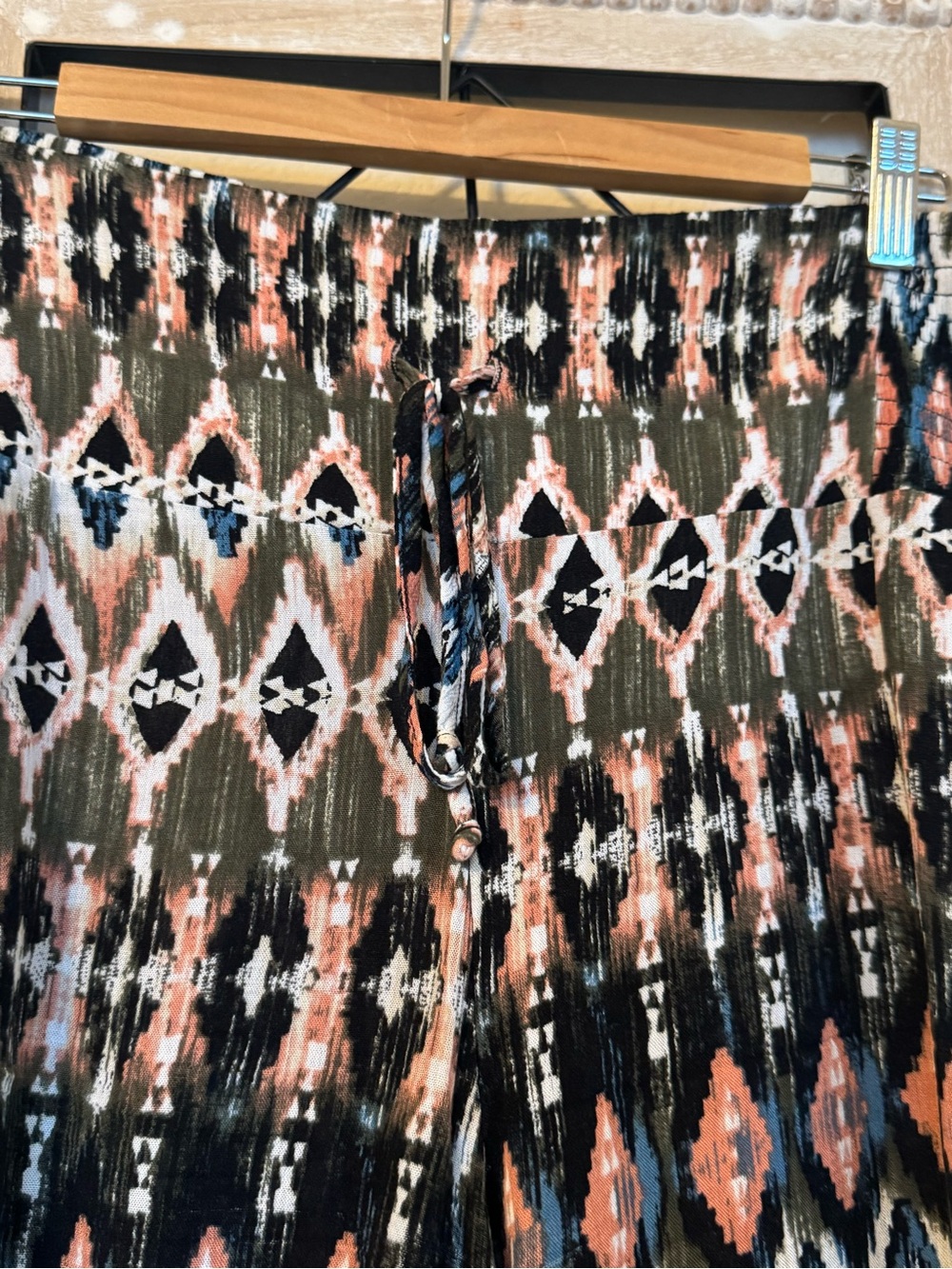 Boho Aztec Print Wide Leg Palazzo Pants - Picture 3 of 7